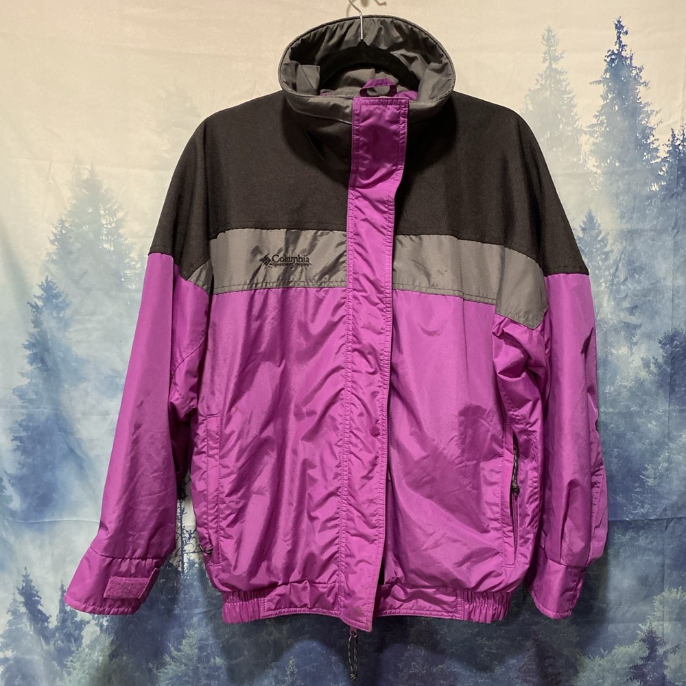Vintage 90s Columbia Bugaboo Radial Purple Black Waterproof Ski Coat Small